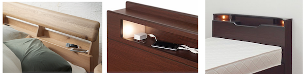 キャビネット（宮付き）ベッドフレーム